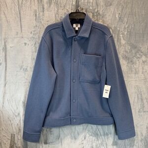 Mode‎ of One Men's Jacket M Long Sleeve Knit Trucker Blue Asphalt Ribbed